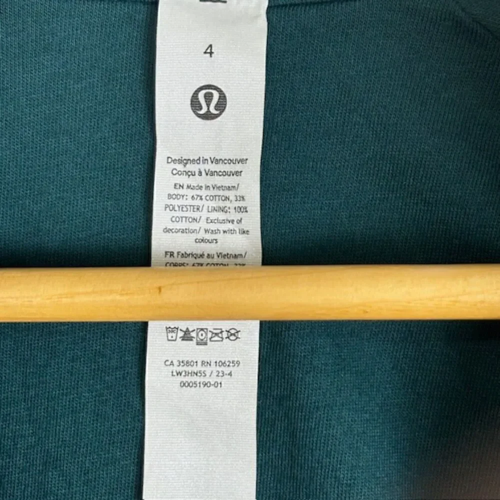 Lululemon Scuba Track Jacket *Velvet Cord Storm Teal
